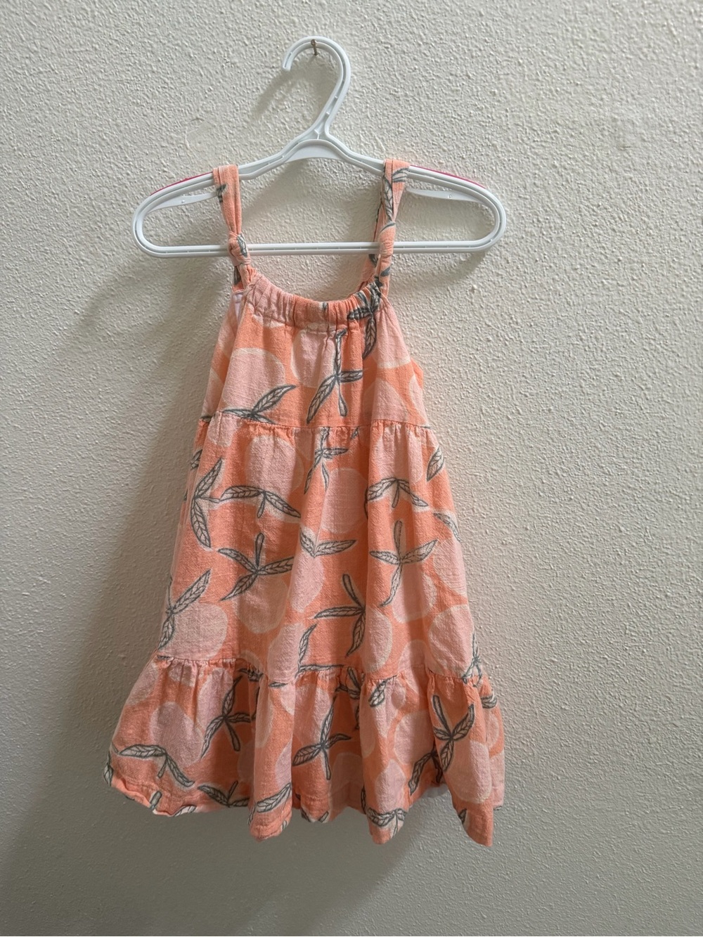 Jessica Simpson Peach Leaf-Print Tiered Sundress for Kids